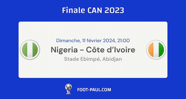 Informations sur la finale de la CAN 2023 entre le Nigeria et la Côte d'Ivoire