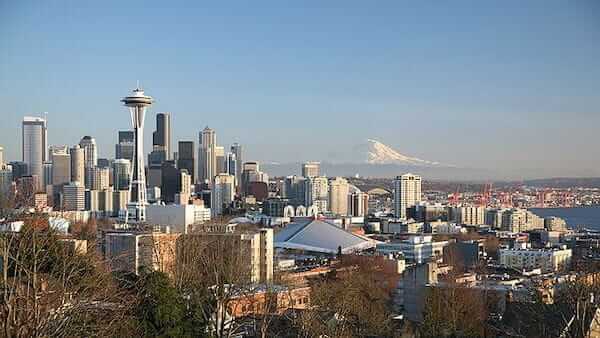 Skyline du centre-ville de Seattle aux États-Unis