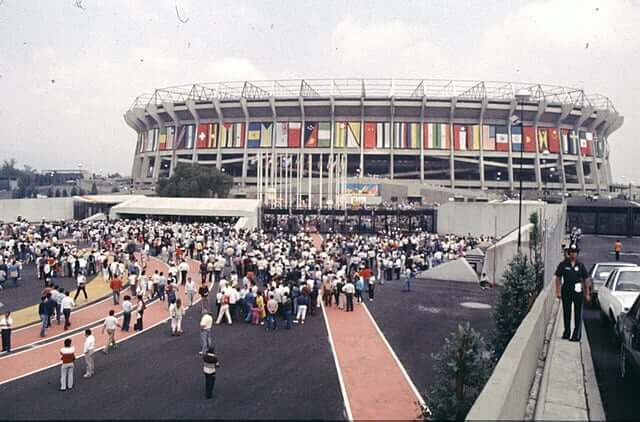 Le Stade de la Coupe du monde 2026, le Stade aztèque, lors de la Coupe du monde 1986